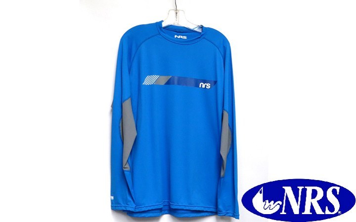 Paddling Apparel - NRS Men's H2Core Silkweight LS Shirt Blue